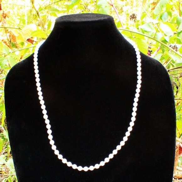 Monet White and Gold Tone and White Beaded Necklace - Picture 2 of 6